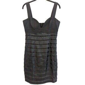 Black Halo Dress Womens Size 8 Black Sleeveless Cocktail Event Date Night Sheath